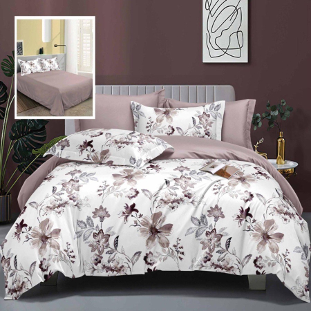 Lenjerii de pat - Lenjerie de pat elegance 6 piese cu cearșaf (lec8)