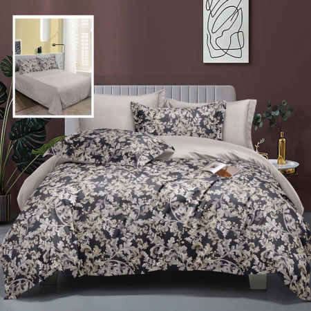 Textile pentru casă - Lenjerie de pat elegance 6 piese cu cearșaf (lec9)