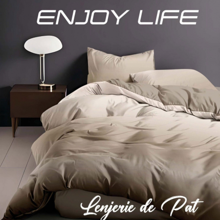 Textile pentru casă - Lenjerie de pat finet „enjoy life” paloma