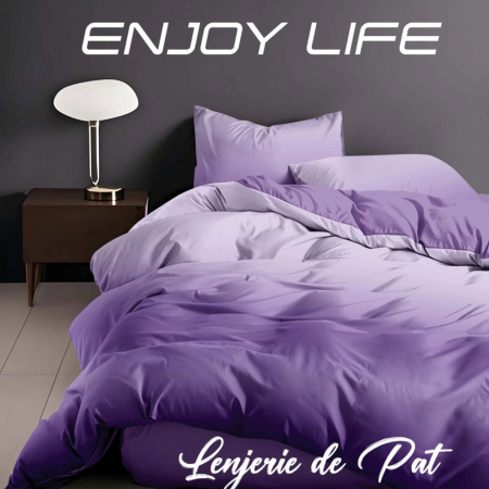 Textile pentru casă - Lenjerie de pat finet „enjoy life” troia