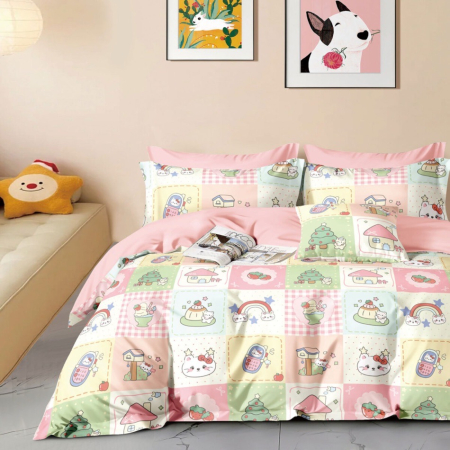 Lenjerii de pat - Lenjerie de pat percalle imprimat (prc201)