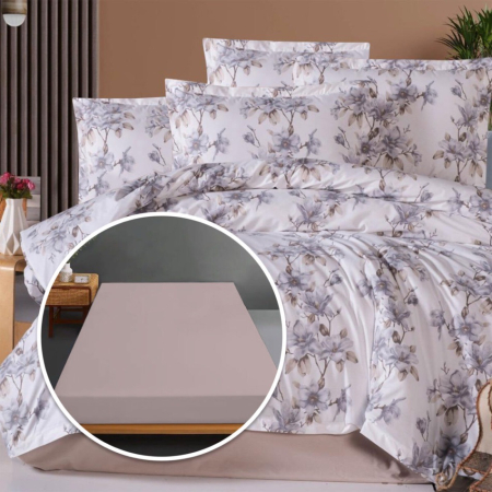 Lenjerii de pat - Lenjerie de pat ranforce, 100% bumbac, cu husă universală pentru saltea de 140cm x 200cm / 160cm x 200cm-almeira