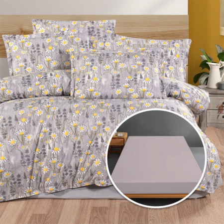 Lenjerii de pat - Lenjerie de pat ranforce, 100% bumbac, cu husă universală pentru saltea de 140cm x 200cm / 160cm x 200cm-alyysa