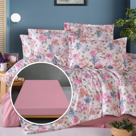 Lenjerii de pat - Lenjerie de pat ranforce, 100% bumbac, cu husă universală pentru saltea de 140cm x 200cm / 160cm x 200cm-anna