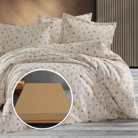 Lenjerii de pat - Lenjerie de pat ranforce, 100% bumbac, cu husă universală pentru saltea de 140cm x 200cm / 160cm x 200cm-carolyn