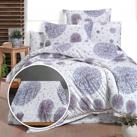 Textile pentru casă - Lenjerie de pat ranforce, 100% bumbac, cu husă universală pentru saltea de 140cm x 200cm / 160cm x 200cm-joshua