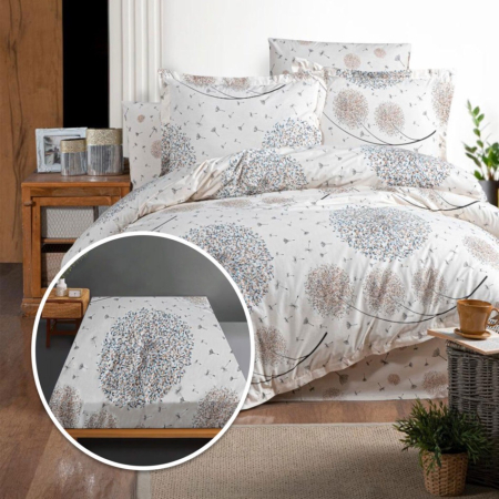 Lenjerii de pat - Lenjerie de pat ranforce, 100% bumbac, cu husă universală pentru saltea de 140cm x 200cm / 160cm x 200cm-nos