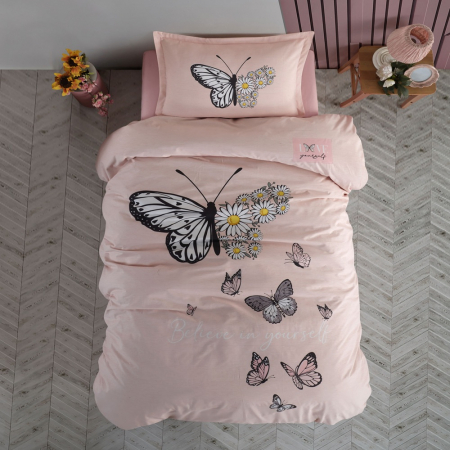 Textile pentru casă - Lenjerie de pat ranforce 100% bumbac – o persoană (daisy love v2)