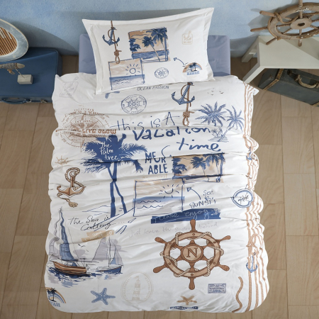 Textile pentru casă - Lenjerie de pat ranforce 100% bumbac – o persoană (hawaii)