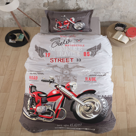 Textile pentru casă - Lenjerie de pat ranforce 100% bumbac – o persoană (street king)