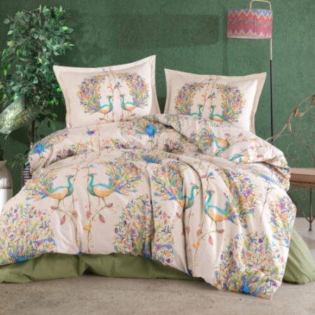 Lenjerii de pat - Lenjerie de pat ranforce clasy king size (pavone)