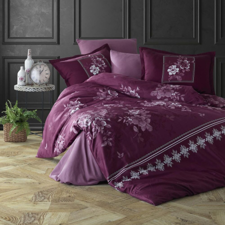 Lenjerii de pat - Lenjerie de pat satin clasy king size (catalina v1)