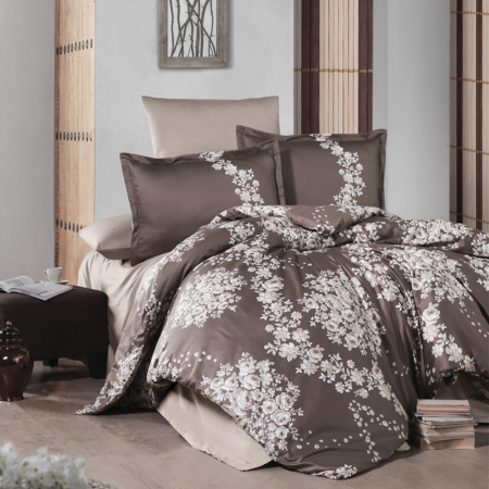 Lenjerii de pat - Lenjerie de pat satin clasy king size (melrose v1)