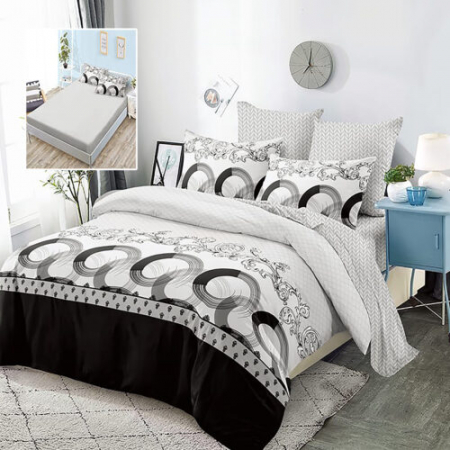Textile pentru casă - Lenjerie finet 6 piese cu husă – 160×200 și 180×200 (hf6p227)