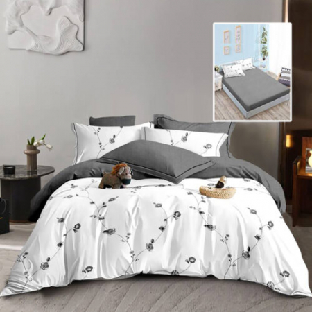 Textile pentru casă - Lenjerie finet 6 piese cu husă – 160×200 și 180×200 (hf6p248)