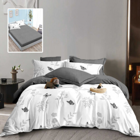 Textile pentru casă - Lenjerie finet 6 piese cu husă – 160×200 și 180×200 (hf6p323)