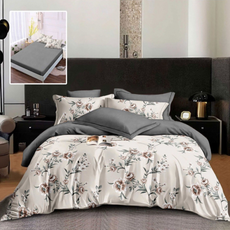 Textile pentru casă - Lenjerie finet 6 piese cu husă – 160×200 și 180×200 (mia-vh)