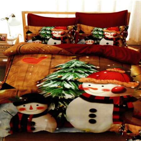 Textile pentru casă - Lenjerie pat finet 3d 6 piese craciun f-xmas49