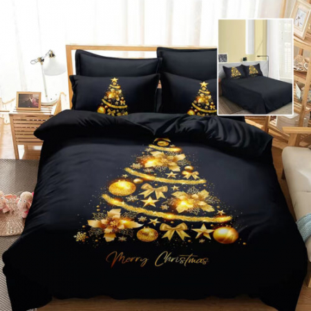 Textile pentru casă - Lenjerie pat finet 3d 6 piese craciun f-xmas52