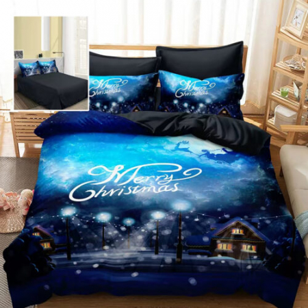 Textile pentru casă - Lenjerie pat finet 3d 6 piese craciun f-xmas56