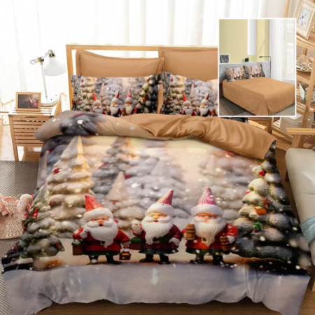 Articole pentru casă - Lenjerie pat finet 3d 6 piese craciun f-xmas60
