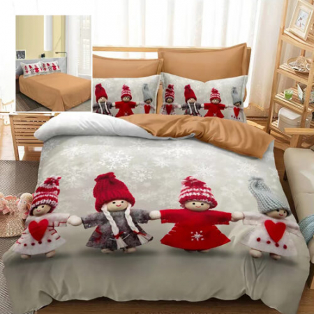 Articole pentru casă - Lenjerie pat finet 3d 6 piese craciun f-xmas65