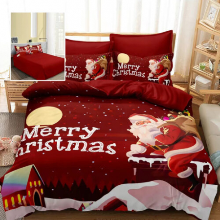 Articole pentru casă - Lenjerie pat finet 3d 6 piese craciun f-xmas69