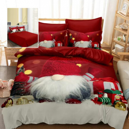 Articole pentru casă - Lenjerie pat finet 3d 6 piese craciun f-xmas85