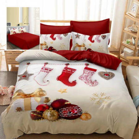 Articole pentru casă - Lenjerie pat finet 3d 6 piese craciun f-xmas87