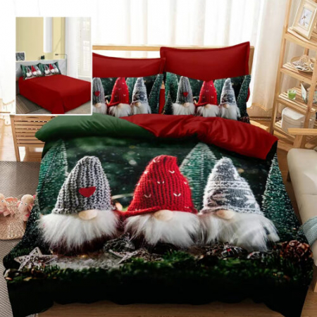 Articole pentru casă - Lenjerie pat finet 3d 6 piese craciun f-xmas88