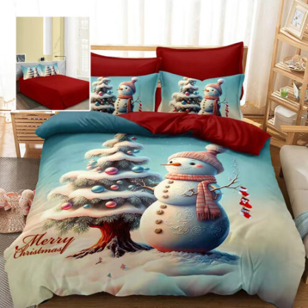 Lenjerii de pat - Lenjerie pat finet 3d 6 piese craciun f-xmas91