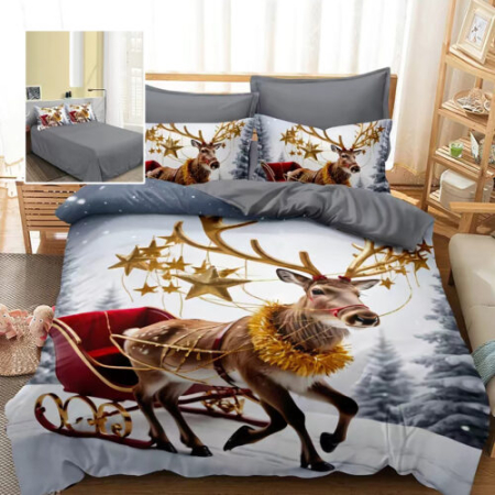 Lenjerii de pat - Lenjerie pat finet 3d 6 piese craciun f-xmas92