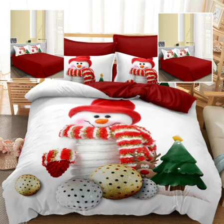 Lenjerii de pat - Lenjerie pat finet 3d 6 piese craciun f-xmas94