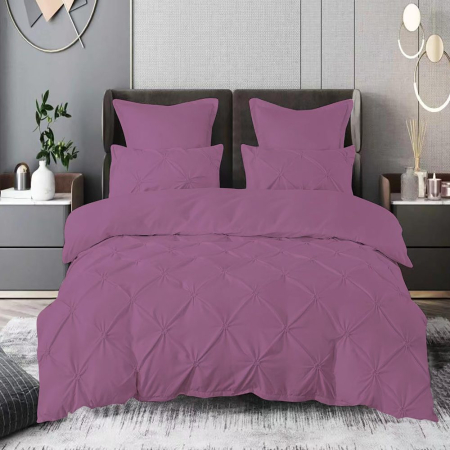 Lenjerii de pat - Lenjerie pat finet uni 6 piese (burgundi)