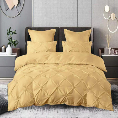 Textile pentru casă - Lenjerie pat finet uni 6 piese galben