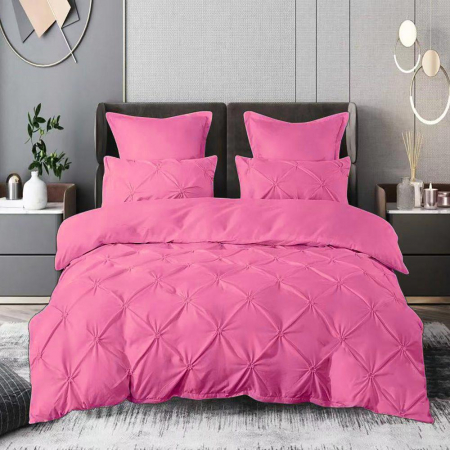 Textile pentru casă - Lenjerie pat finet uni 6 piese siclam