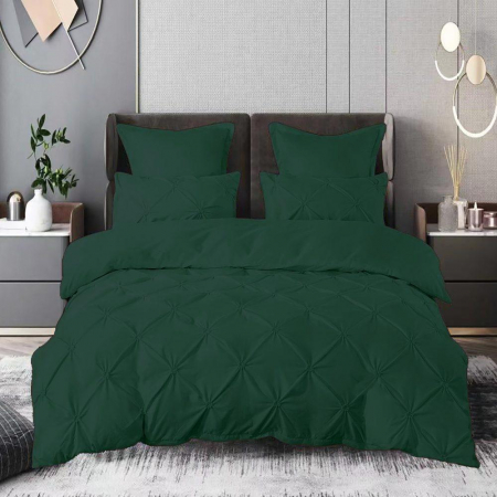 Textile pentru casă - LENJERIE PAT FINET UNI 6 PIESE VERDE PETROL