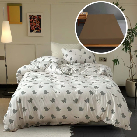 Lenjerii de pat - Lenjerie pat tricot bumbac 100 % cu husă-madrina