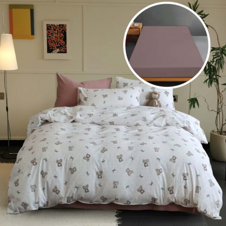 Textile pentru casă - Lenjerie pat tricot bumbac 100 % cu husă-mia