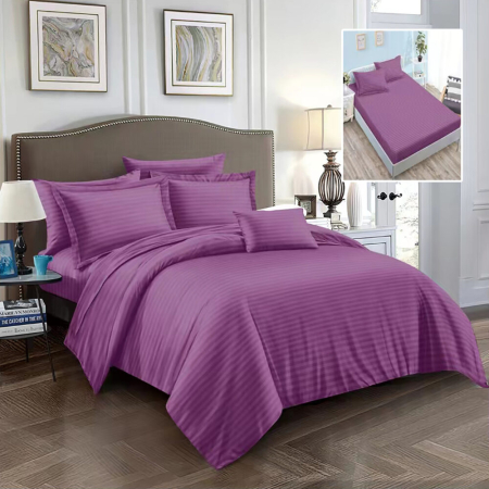 Lenjerii de pat - Lenjerii de pat damasc-policoton 6 piese cu husa (6dph11)