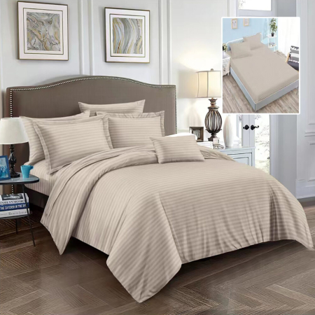 Lenjerii de pat - Lenjerii de pat damasc-policoton 6 piese cu husa (6dph15)