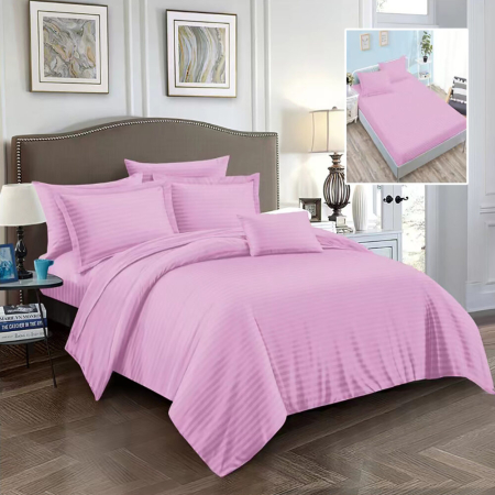 Lenjerii de pat - Lenjerii de pat damasc-policoton 6 piese cu husa (6dph7)