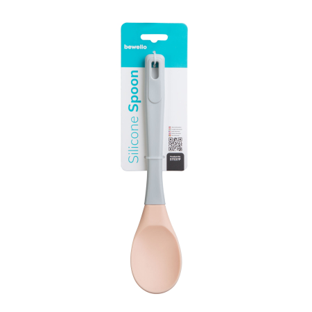Articole pentru casă - Lingură din silicon - culoare piersică - 26,8 x 5,6 x 1,8 cm