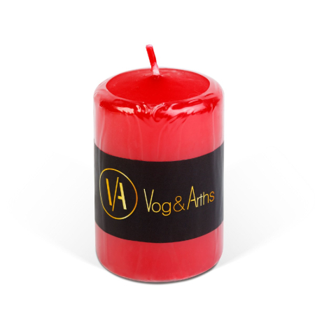 Articole pentru casă - Lumânare cilindrică – roșie, fără parfum – 130 g