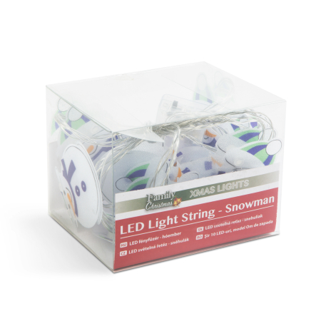 Lumină cu LED - om de zăpadă - 10 LED - 1,35 metri - alb cald - 2 x AA [2]