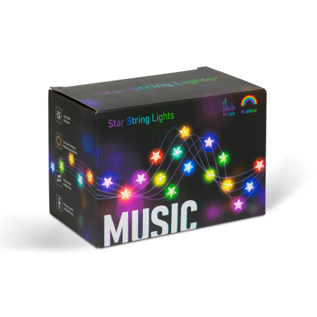 Lumină inteligentă șir - stea - USB - 25 LED-uri RGB - 5 m - Bluetooth [5]