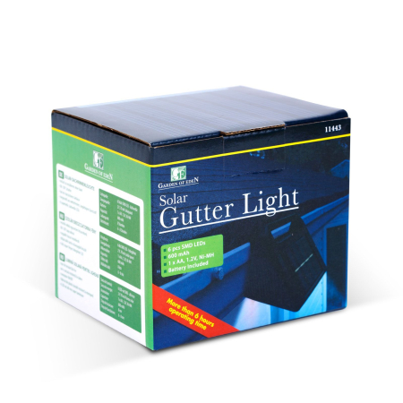 Lumină solară pentru jgheab - 6 LED-uri SMD alb rece - negru [4]