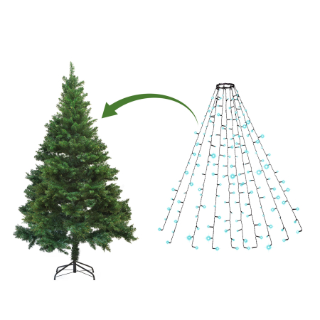 Lumini brad LED - 1.9 m - 120 LEDuri, alb rece - IP44 [2]