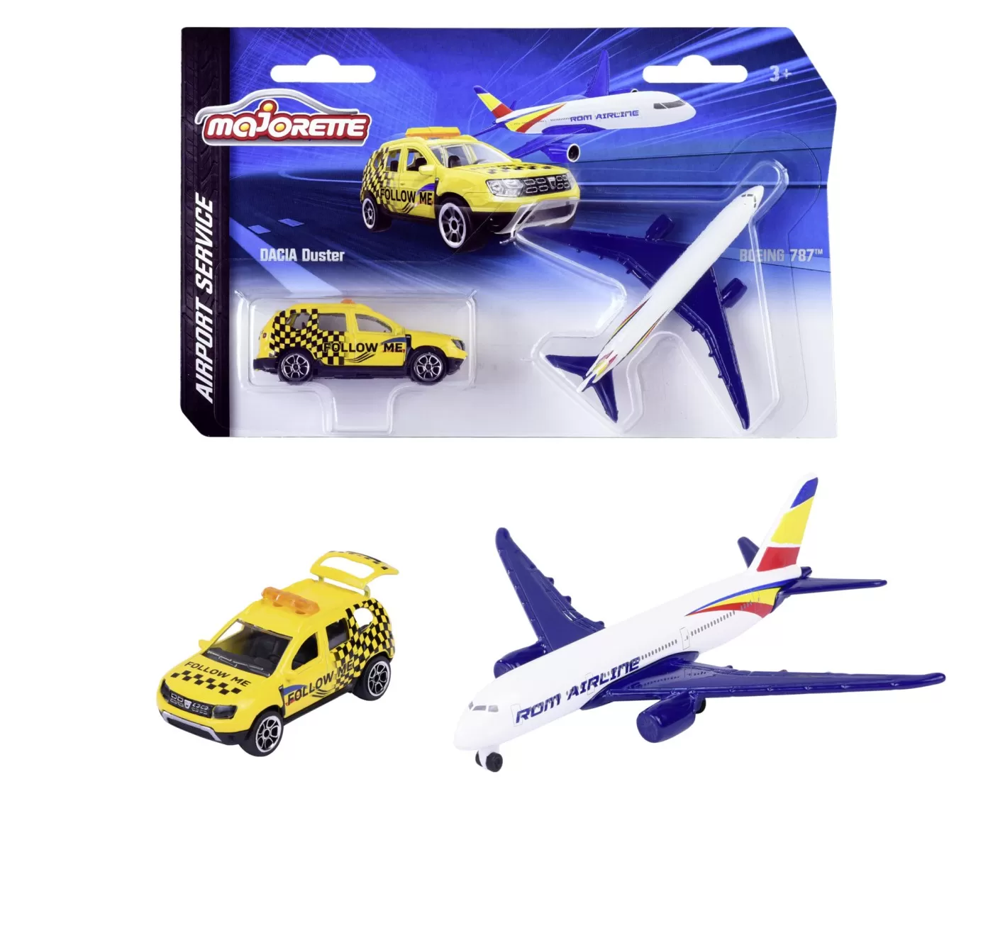Mașinuțe cu telecomandă - MAJORETTE SET MASINUTA DACIA DUSTER SI AVION BOEING 787