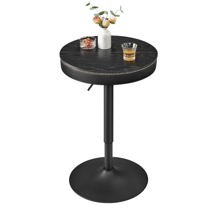 Masa de bar neagra, 59x59x(83-105) cm – inaltime reglabila, compartiment de depozitare [6]